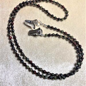 Natural Dragon Blood Jasper Eyeglass Chain #1416
